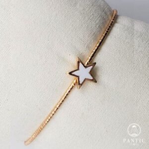 Bracelet White Star Cuff Gold Plated